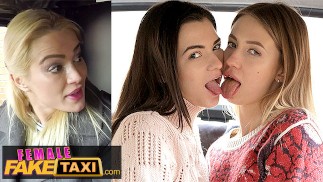 Female Fake Taxi 3 Londonタクシーの後ろでクソスーパーセクシーなレズビアン