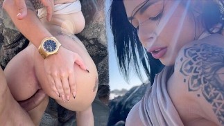 Conheci essa putinha na praia e chamei para foder gostoso, transamos em publico sem preservativo