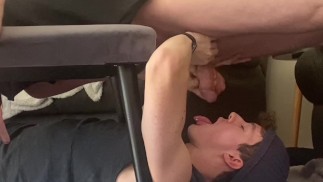 Schwanz Melktisch Sperma schlucken