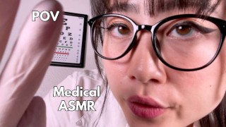 Oční zkouška od asijského lékaře triky vás -ASMR Handjob- KImmy Kalani