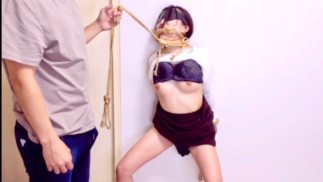 縄拘束だけで脳イキする変態彼女！全身性感帯の絶頂中にバイブで責められイキ狂う　固定バイブ　調教　おもちゃ　拘束電マ　喘ぎ声　目隠し　寸止め　かわいい　巨乳　日本人　素人　個人撮影　えむゆみ　カップル