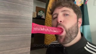 SavagePapillon Etalon Aux Yeux Bleus Sucer Pink Gode - Fellation Simulée