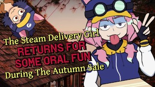 [F4A] Steam Delivery Girl se vrací pro orální zábavu během výprodeje Steam Autumn [Futanari] [Deepthroat]