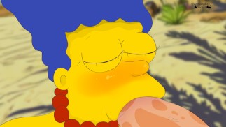 Marge chupó la polla en la playa! ¡Los Simpsons nueva animación Dsanimation HENTAI!