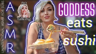 Goddess Eats Sushi: No Talking Unintentional Femdom ASMR
