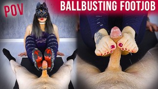 Ballbusting Shoejob and Footjob by Korean Mistress POV | Era