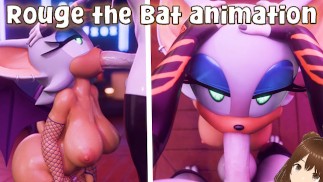 Rouge The Bat de Sonic siempre tiene una afinidad por pollas enormes (Animación furry) - Jazziuu