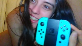 Hairy Bush Pussy Onlyfans Girl Plays Fortnite Naked on Nintendo Switch Exercise Ball Slut Exhibition