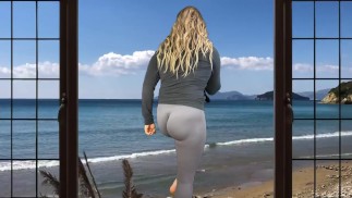 Perfect bubble butt shemale ass workout