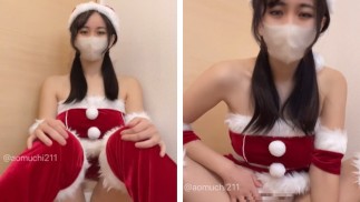 エロサンタと一緒に騎乗位で気持ち良くなろ？♡(素人個人撮影/乳首/巨乳/デカ尻/コスプレ/ツインテール/ディルド/美女/可愛い/日本人OL/スマホ自撮り/Japanese/asian