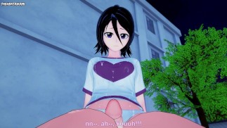 Rukia de Bleach dá-lhe um footjob Hentai POV
