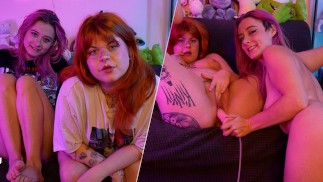 2 lesbiennes te disent comment te branler - JOI amateur francaise pov alt rousse poilue creampie