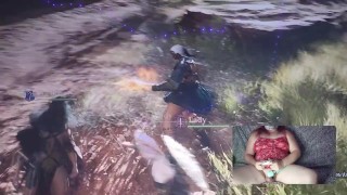 Krótka wersja Sissy Slut Cums z Vibrator podczas grania w DRAGON'S DOGMA 2