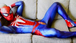 Gay Spiderman eksploduje na siebie szarpiąc się w kombinezonie 🥵💦 PS4