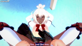 Зои из Granblue Fantasy дает вам хентай футджоб POV