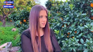 A beautiful sexy girl was caught stealing from a farm