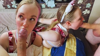 Cute義姉妹は私が彼女の口をファックするのが大好きです。