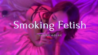 Sexy girl smokes and sucks dick - juicy big lips. Smoking fetish BJ.