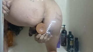 Shower fuck with dildo ;)