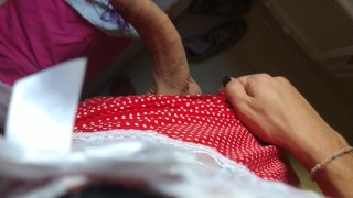 I woke up with my giant cock very hard in my panties