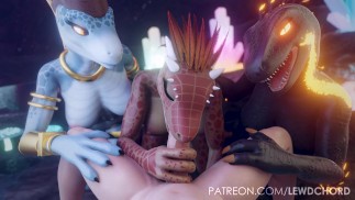 Animação 3D 3D Peluda Scalie Foursome