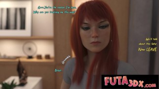 Roodharige Futa Professor duwt haar lul in poesje - Comic