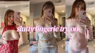Zwykła bielizna Slutty przymierzaj