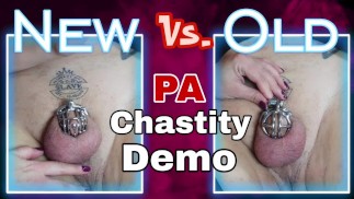 Entraînement Zero Femdom Chastity Cage Démo Nouveau vs Vieux percé Prince Albert rigide en acier permanent