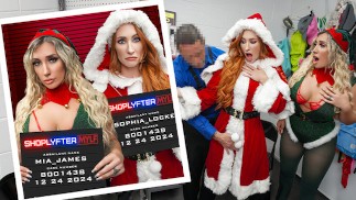 Mrs. Claus e Elf Helper MILFS são pegos roubando e fodidos implacavelmente como punição
