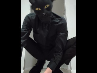 Cute Kat Gebruikt Speeltjes Voor Volwassenen Om Plezier Te Hebben