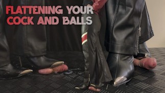 Achatando seu pau e bolas com meus saltos altos de metal - bolas de pau Crush Trample, Shoejob, CBT