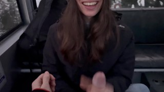 Amador teen público cum na boca + Creampie