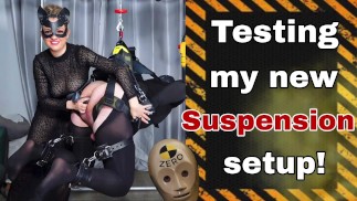 Trénink Zero Femdom Suspension Bondage Demo! Prekérní submisivní ponížení Real Homemade MILF