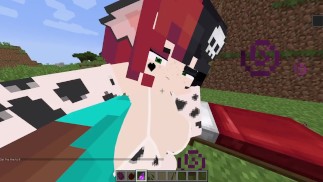 MinecraftのSexy CowコスプレEllie Xhatihentaiゲームプレイ