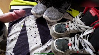 Big cumshot on friends mx jersey, strauss boots and nike janoskis