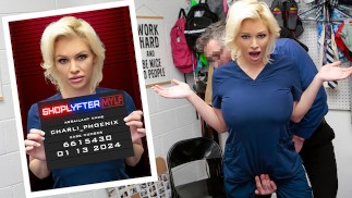 Blonde pielęgniarka zostaje przyłapana na kradzieży materiałów medycznych w sklepie - Shoplyfter