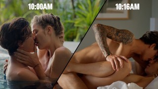 プールでのInnocentフレンチキスは激しいセックスに変わります