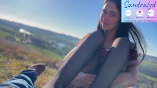 Blowjob using my feet with nylon pantyhose