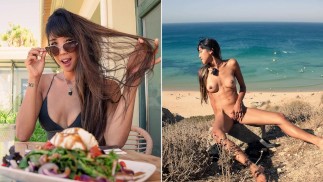 100% Club de Playa Público Al Aire Libre Masturbación Arriesgada Desnudez