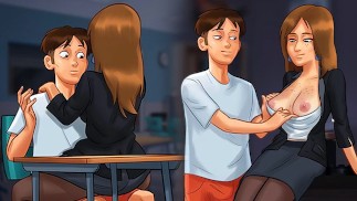 Случайная галерея сексуальных сцен в порно игре Summertime Saga завершена компиляция сексуальных сцен
