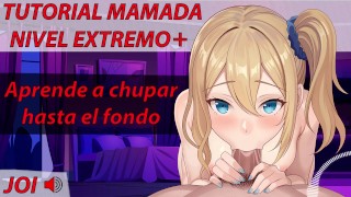 Aprende a chupar hasta la garganta. JOI + Tutorial Asmr en español.