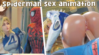 Donna invisibile scopa Spiderman con il suo enorme culo Marvel (animazione Alyta3D) - Jazziuu