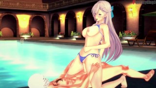 Belfast on bikini sex on the pool | 2 | Azur Lane | Full & POV on patreon: Fantasyking3