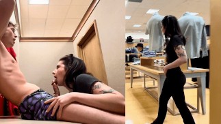 Jovencita no quería dejar de follar en un vestidor público