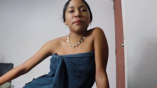 POV - my beautiful brunette stepsister gets me up in the morning with a good handjob!