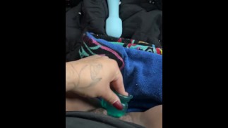 Amateur plays with dildo and vibrator alone in public!!!