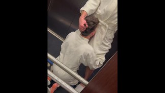 Polish Couple public blowjob in the lift twink master slave big dick cock smelly socks stinky feet