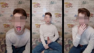 Un tipo se masturba y traga esperma