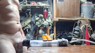 The Massive "Robo Cock" fucks the shit out of his tight clear sucking pipe then Massive cumshot  💧☔