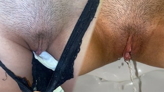 Compilation! Pisser dans différentes culottes avec des tampons ! Gros plan! POV!